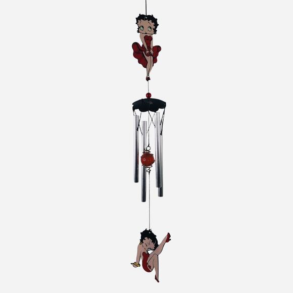Betty Boop Metal Wind Chime Flirty Red Dress 22” Nice Tune - Picture 6 of 7